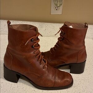 Brown Leather Heeled Boots
